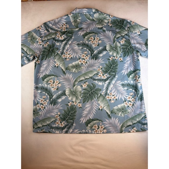 Aloha Republic Vintage Hawaiian Shirt Men's 2XL Tropical Palm Leaf Floral Summer - Picture 3 of 7